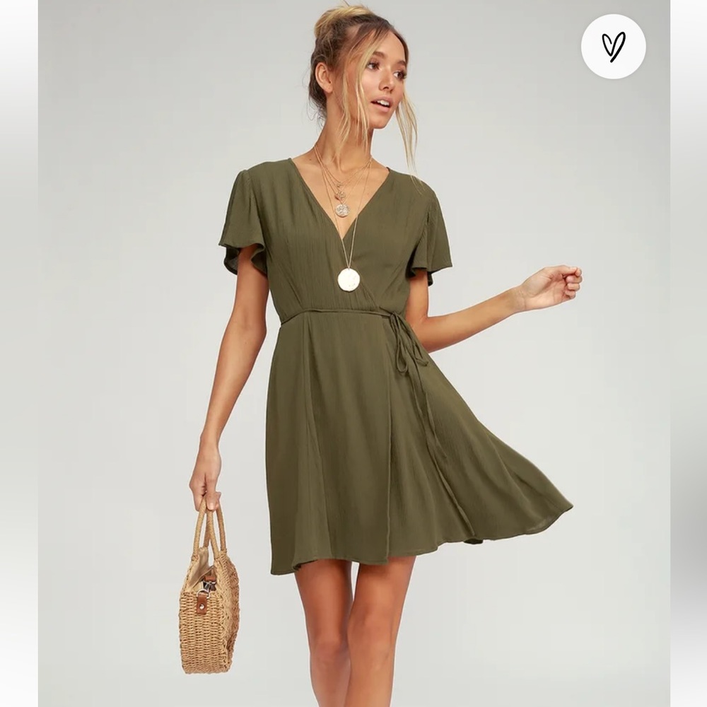 Green wrap dress